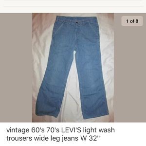Vintage 60's LEVI'S wide leg jeans waist 32"